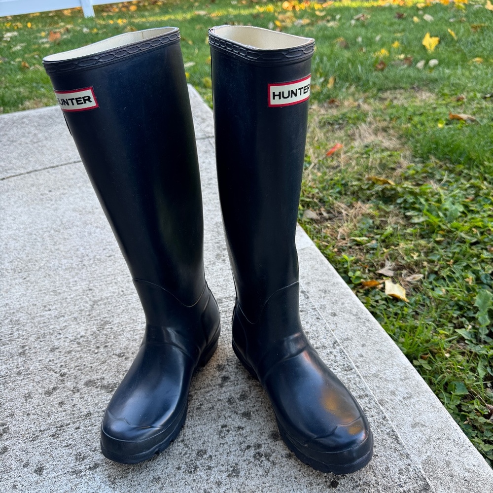 Original Tall Hunter Rain Boots Navy